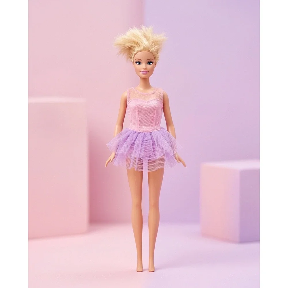 2009 Mattel Barbie Ballerina Doll Pink Purple Tutu Articulated‎ Legs